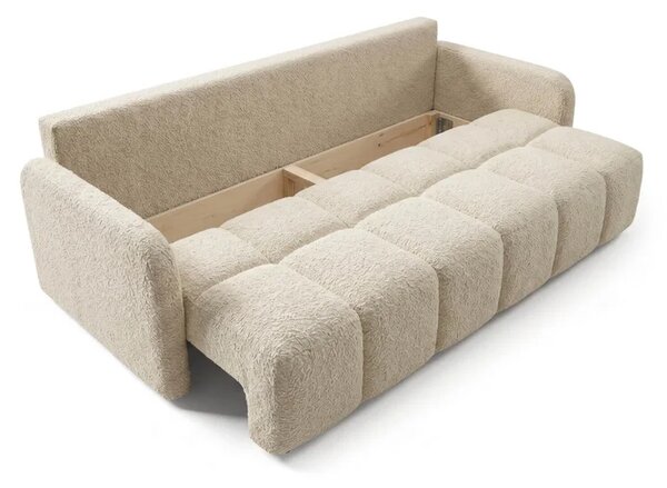 Sofa ZEN Rozkładana Dwuosobowa Beżowa Boucle Nowoczesna