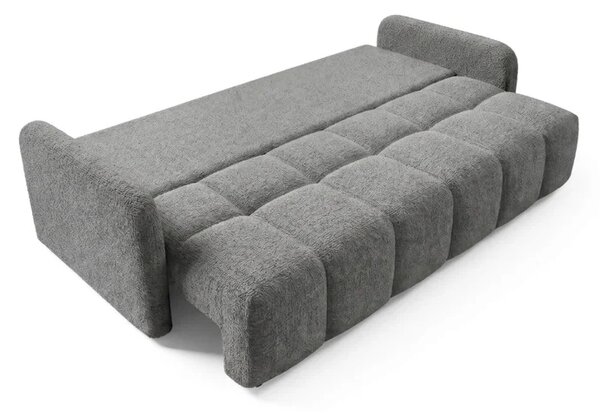 Sofa ZEN Rozkładana Dwuosobowa Ciemnoszara Boucle Nowoczesna
