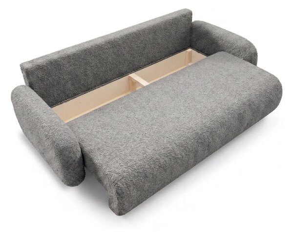Sofa VIDI Rozkładana Dwuosobowa Ciemnoszara Boucle Nowoczesna