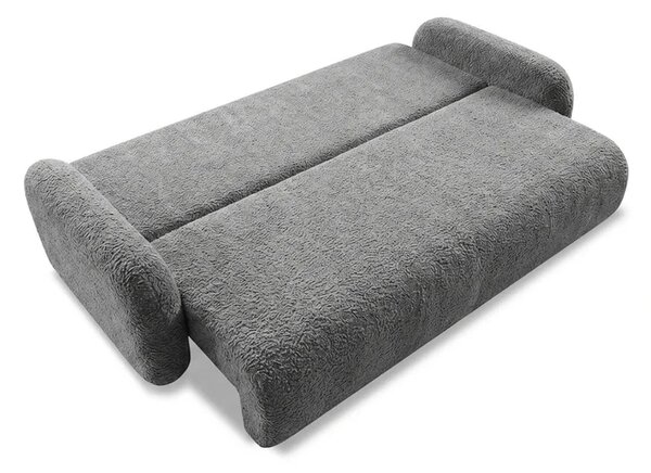 Sofa VIDI Rozkładana Dwuosobowa Ciemnoszara Boucle Nowoczesna