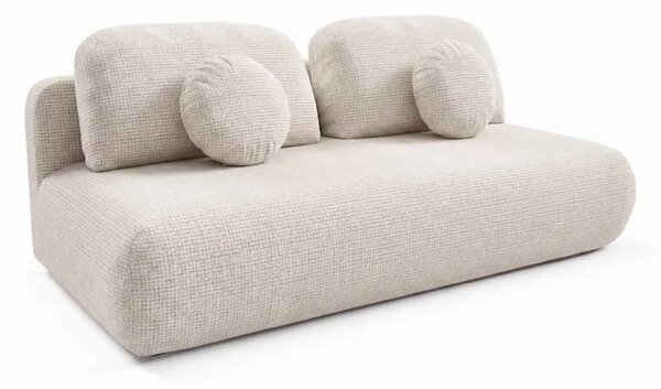 Sofa BASE Rozkładana Dwuosobowa Beżowa Szenil Nowoczesna