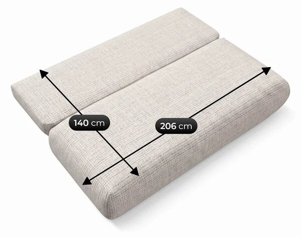 Sofa BASE Rozkładana Dwuosobowa Beżowa Szenil Nowoczesna