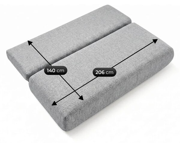 Sofa BASE Rozkładana Dwuosobowa Szara Szenil Nowoczesna