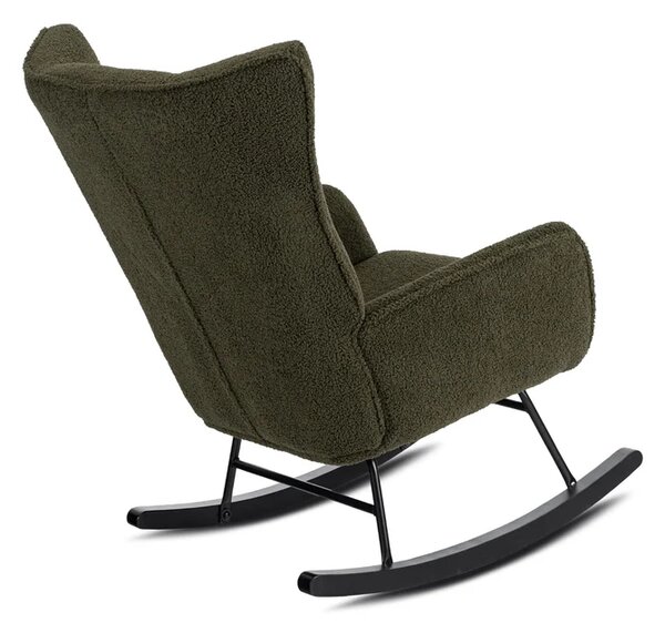 Fotel Bujany Uszak JACKSON Zielony Boucle Nowoczesny