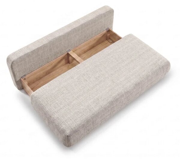 Sofa BASE Rozkładana Dwuosobowa Beżowa Szenil Nowoczesna