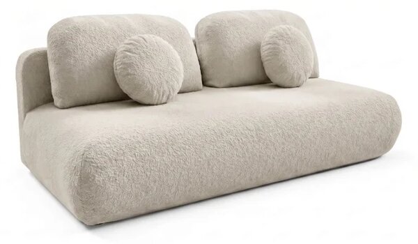 Sofa BASE Rozkładana Dwuosobowa Beżowa Boucle Nowoczesna