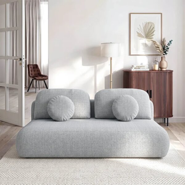 Sofa BASE Rozkładana Dwuosobowa Szara Szenil Nowoczesna