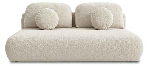 Sofa BASE Rozkładana Dwuosobowa Beżowa Boucle Nowoczesna