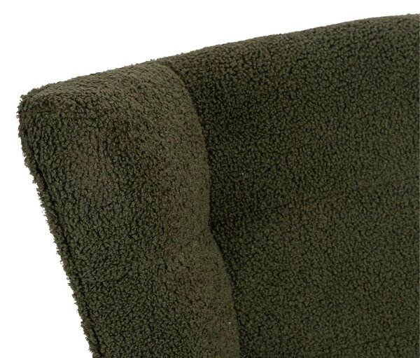 Fotel Bujany Uszak JACKSON Zielony Boucle Nowoczesny