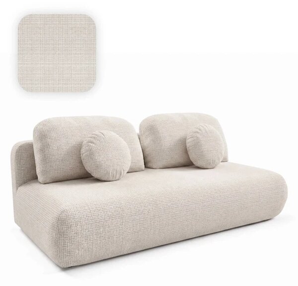 Sofa BASE Rozkładana Dwuosobowa Beżowa Szenil Nowoczesna