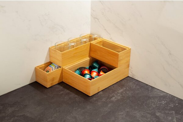Pojemnik bambusowy Compactor Woody, 30x7,5x6,35 cm