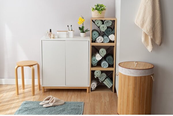Okrągły bambusowy kosz na bieliznę Compactor Round
