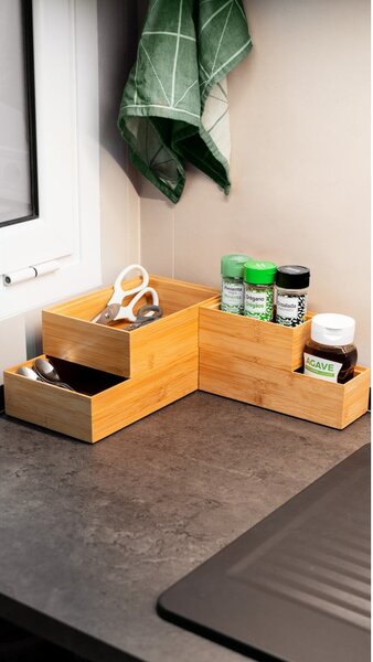 Pojemnik bambusowy Compactor Woody, 30x15x6,35 cm