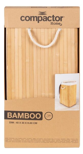 Naturalny bambusowy kosz na pranie 78 l Bamboo – Compactor