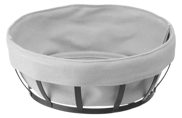 Czarno-szary koszyk na pieczywo z materiałowym środkiem Hendi, ø 22 cm