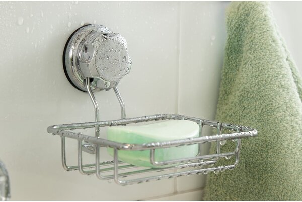 Samoprzylepna stalowa mydelniczka w kolorze srebra Bestlock Bath – Compactor