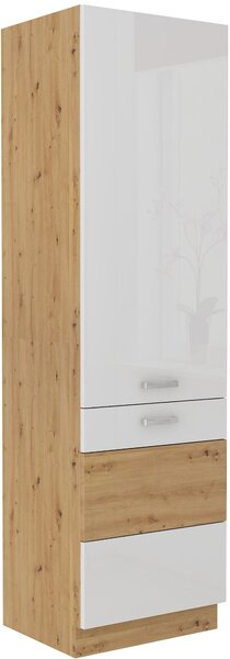 Wysoka szafka kuchenna słupek ARTISAN HG 60 DK-210 2F Biały/Dąb Artisan