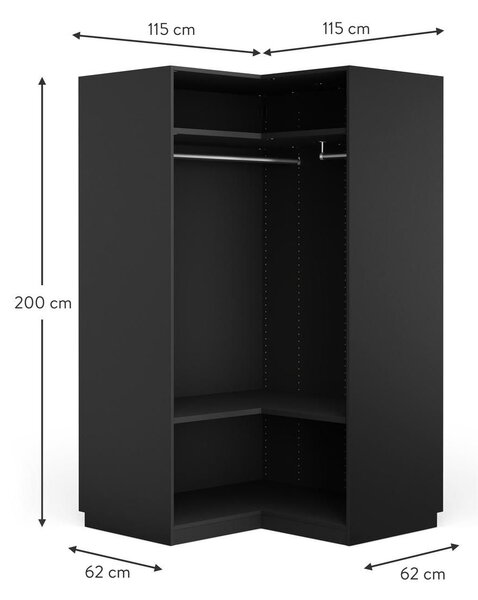 Narożna szafa modułowa Leon, 115 cm