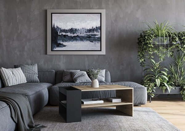 Loftowa ława kawowa z półkami 100x55cm | Umeblowana.com