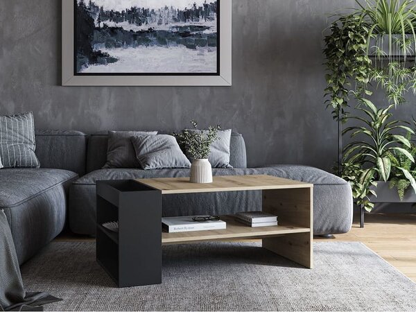Loftowa ława kawowa z półkami 100x55cm | Umeblowana.com