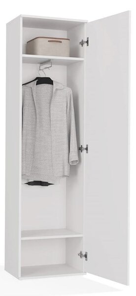 Biała wąska szafa do korytarza 50cm | Umeblowana.com