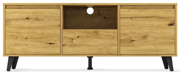 Minimalistyczna szafka pod telewizor z szufladą dąb artisan F8-S84
