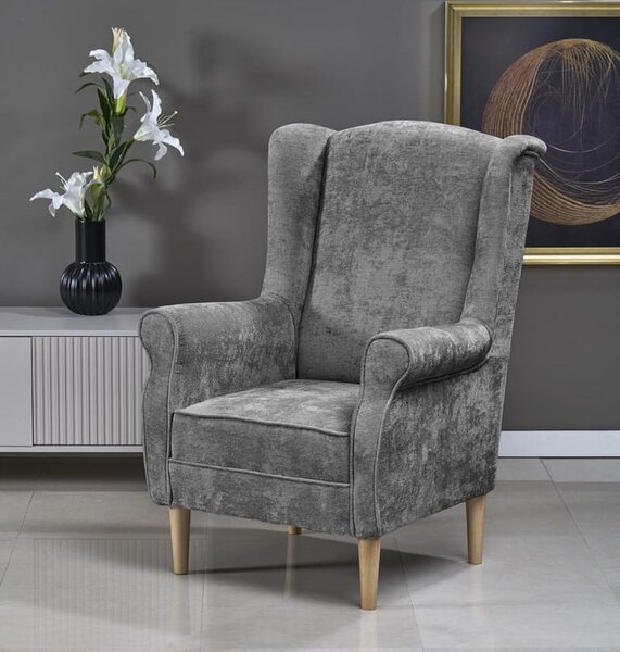 Popielaty fotel wypoczynkowy do salonu | Umeblowana.com