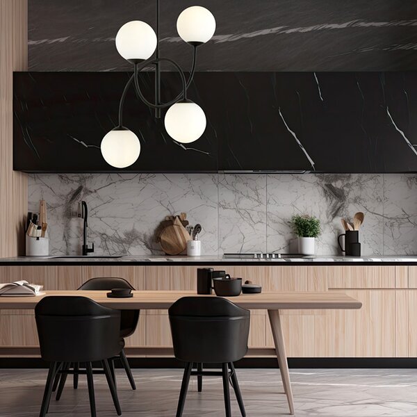 Lampa sufitowa w stylu loft z mlecznymi kloszami D116 S5-D91