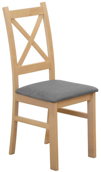 Zestaw 2x Krzesło krzyżak tapicerowane do jadalni Dąb Artisan/Szary