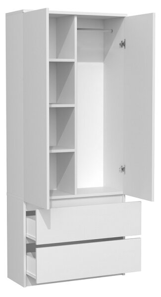 Biała szafa do sypialni z szufladami 180x90cm | Umeblowana.com