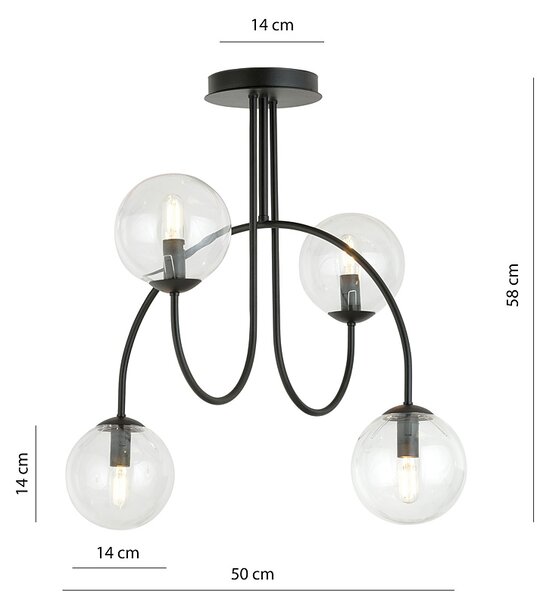 Nowoczesna lampa sufitowa z przezroczystymi kloszami - 6X D115 S1-A85