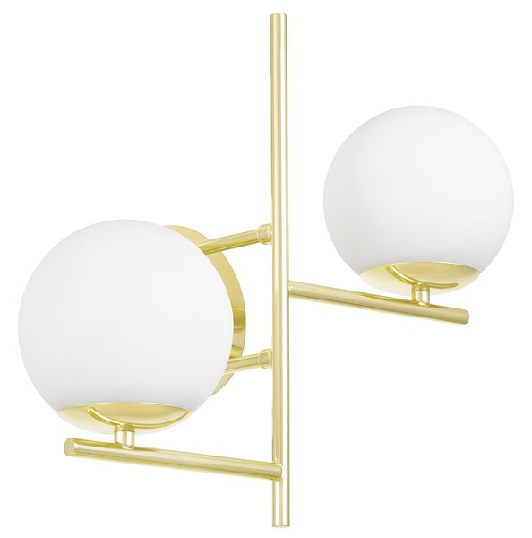 LAMPA ŚCIENNA KINKIET NOWOCZESNY KLASYCZNY ZŁOTY LEDO W2