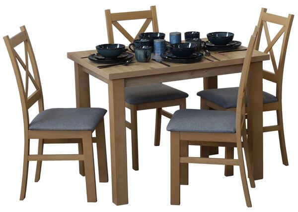Komplet stół 100x70 z 4 krzesłami do kuchni M007-4 Dąb Artisan