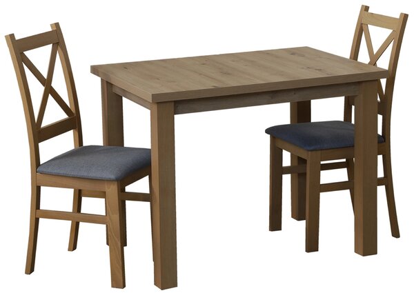 Komplet stół 100x70 z 2 krzesłami do kuchni M007-2 Dąb Artisan
