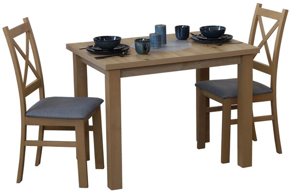 Komplet stół 100x70 z 2 krzesłami do kuchni M007-2 Dąb Artisan