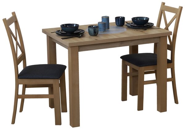 Komplet stół 100x70 z 2 krzesłami do kuchni M010-2 Dąb Artisan