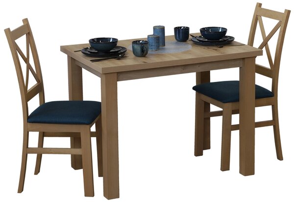 Zestaw stół 100x70 z 2 krzesłami do kuchni jadalni M013-2 Dąb Artisan