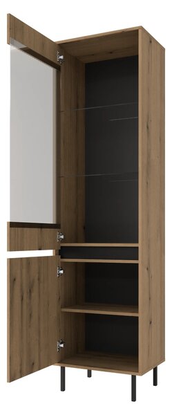 Witryna z ryflowanym frontem Yukashi 2F T101 dąb evoke