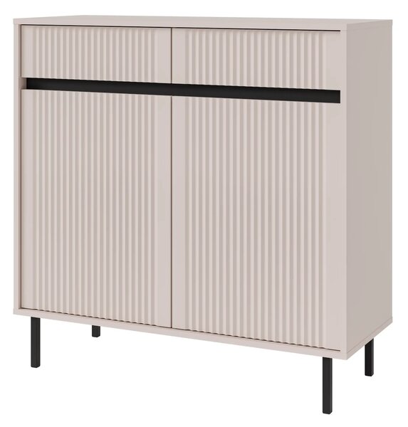 Komoda z ryflowanym frontem Yukashi 2F2S T822 beżowa