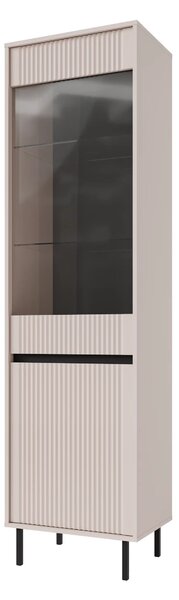 Witryna z ryflowanym frontem Yukashi 2F T101 beżowa