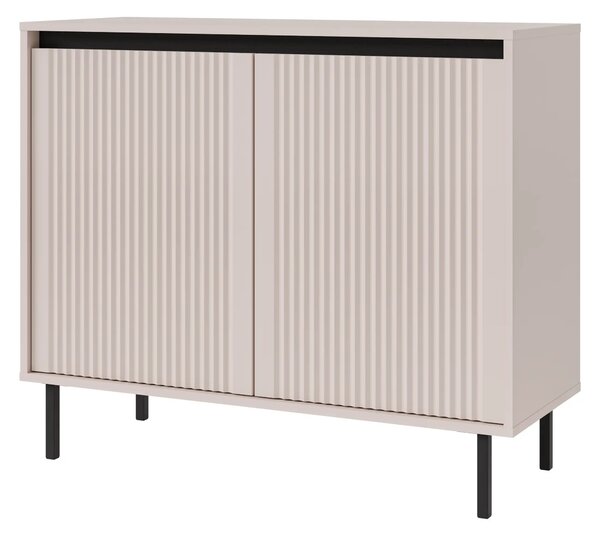 Komoda z ryflowanym frontem Yukashi 2F T812 beżowa