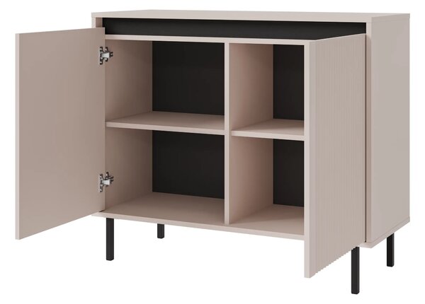 Komoda z ryflowanym frontem Yukashi 2F T812 beżowa