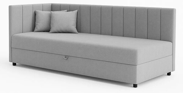 Tapczan łóżko jednoosobowe z pojemnikiem do salonu Sofaro Plus 80x180 Szary