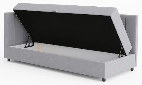 Tapczan łóżko jednoosobowe z pojemnikiem do salonu Sofaro 80x180 Beżowy
