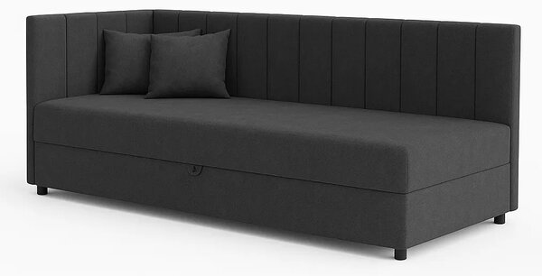 Tapczan łóżko jednoosobowe z pojemnikiem do salonu Sofaro 80x180 Grafitowe