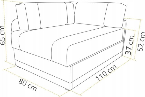 Sofa rozkładana narożnik funkcja spania jednoosobowa Vaxer Różowo/Szara