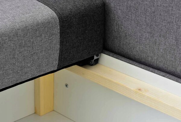 Sofa rozkładana narożnik funkcja spania jednoosobowa Vaxer Różowo/Szara