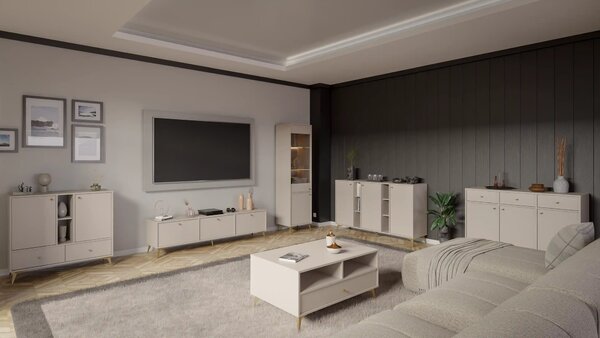 Komoda trzydrzwiowa do salonu Sakai 1 3F T823 Beżowy