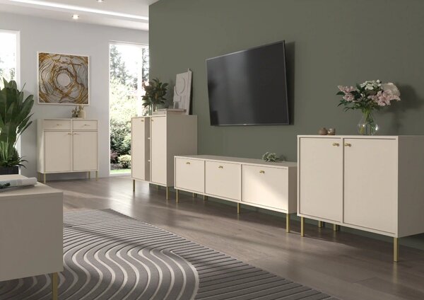 Komoda z szufladami do salonu Sakai 2 2F 2S T826 Beżowy