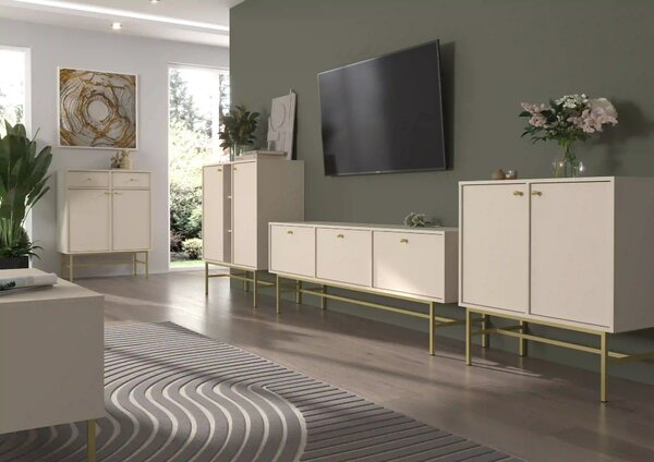 Komoda z szufladami do salonu Sakai 3 2F 2S T826 Beżowy